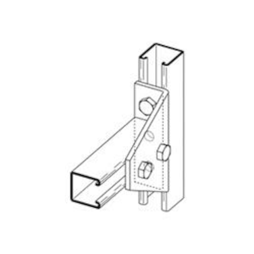 B-Line B485GRN Gusseted Shelf Angle, 4 Holes, 3-15/16" L x 1-7/8" W x 1/4" THK, Steel