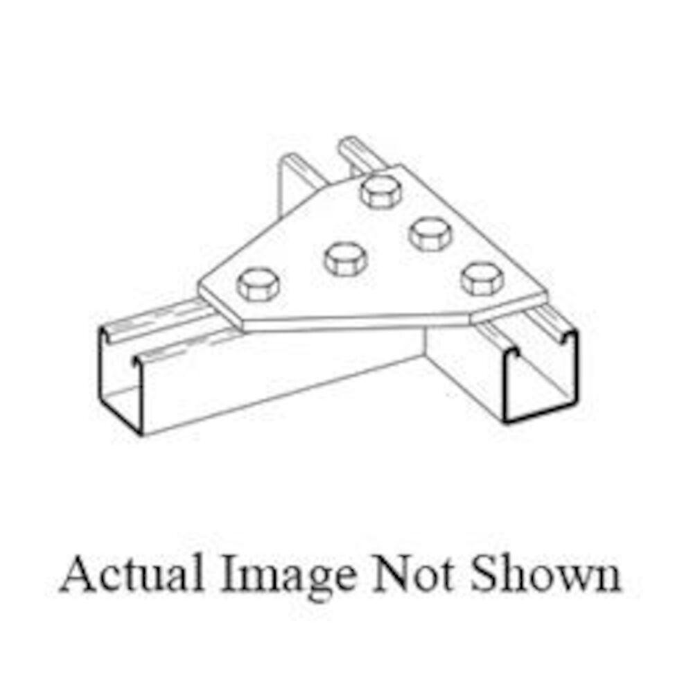 B-Line B532GRN Flat Tee Gusset Plate, 5 Holes, 5-3/8" L x 5-3/8" W x 1/4" THK, Strip Steel