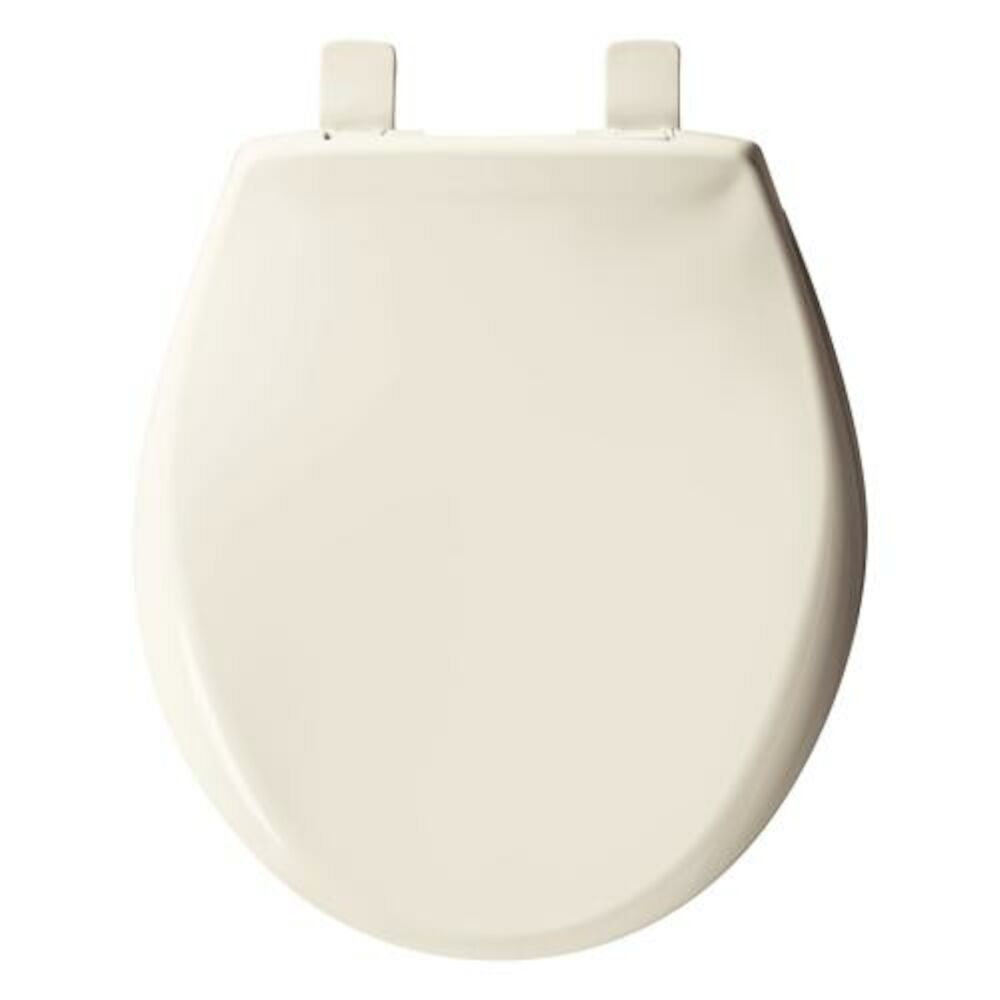Bemis® 200E4 346 Toilet Seat With Cover, Round Bowl, Closed Front, Plastic, Biscuit, Adjustable Hinge, Domestic