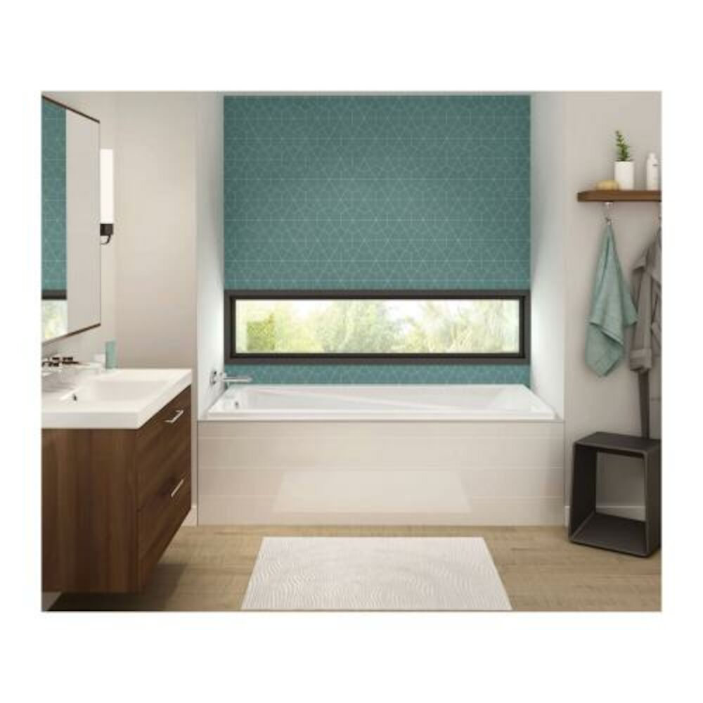 MAAX® 106250-103-001 Professional 106250 Bathtub, Exhibit 6042, Aeroeffect, Rectangular, 60" L x 42" W, End Drain, White