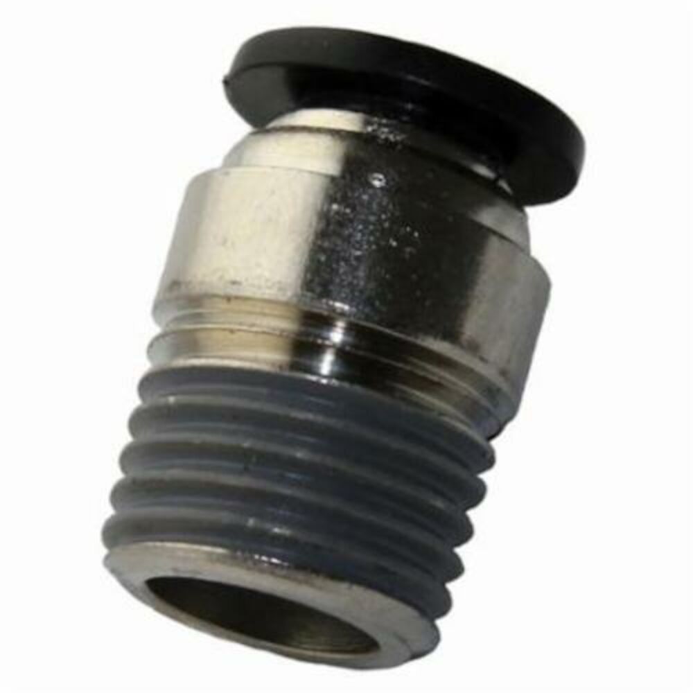 Polyconn® PC68CBC-66 Compact Pneumatic Connector, 3/8 x 3/8 in, Push-In x Male NPT, Brass/Polybutylene