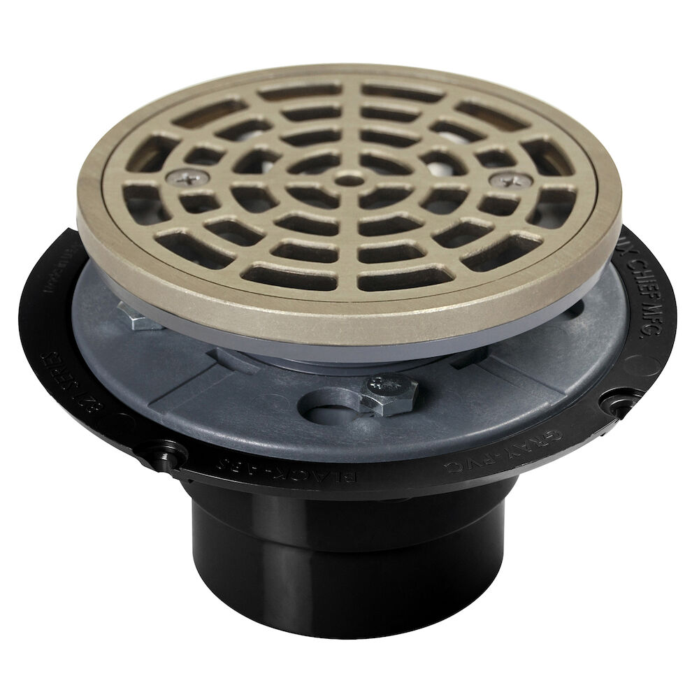 821-200ANR Shower Pan Drain, 2 in, Hub, 4-7/16" Grid, ABS Drain