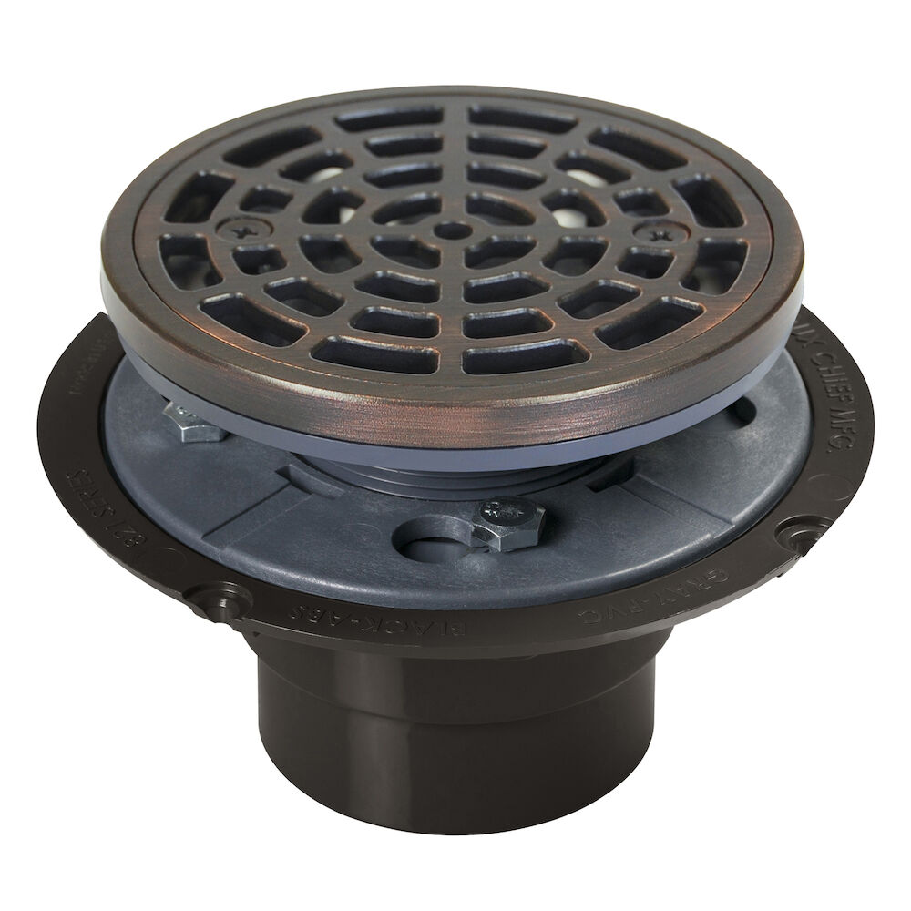 821-200ARBR Shower Pan Drain, 2 in, Hub, 4-7/16" Grid, ABS Drain