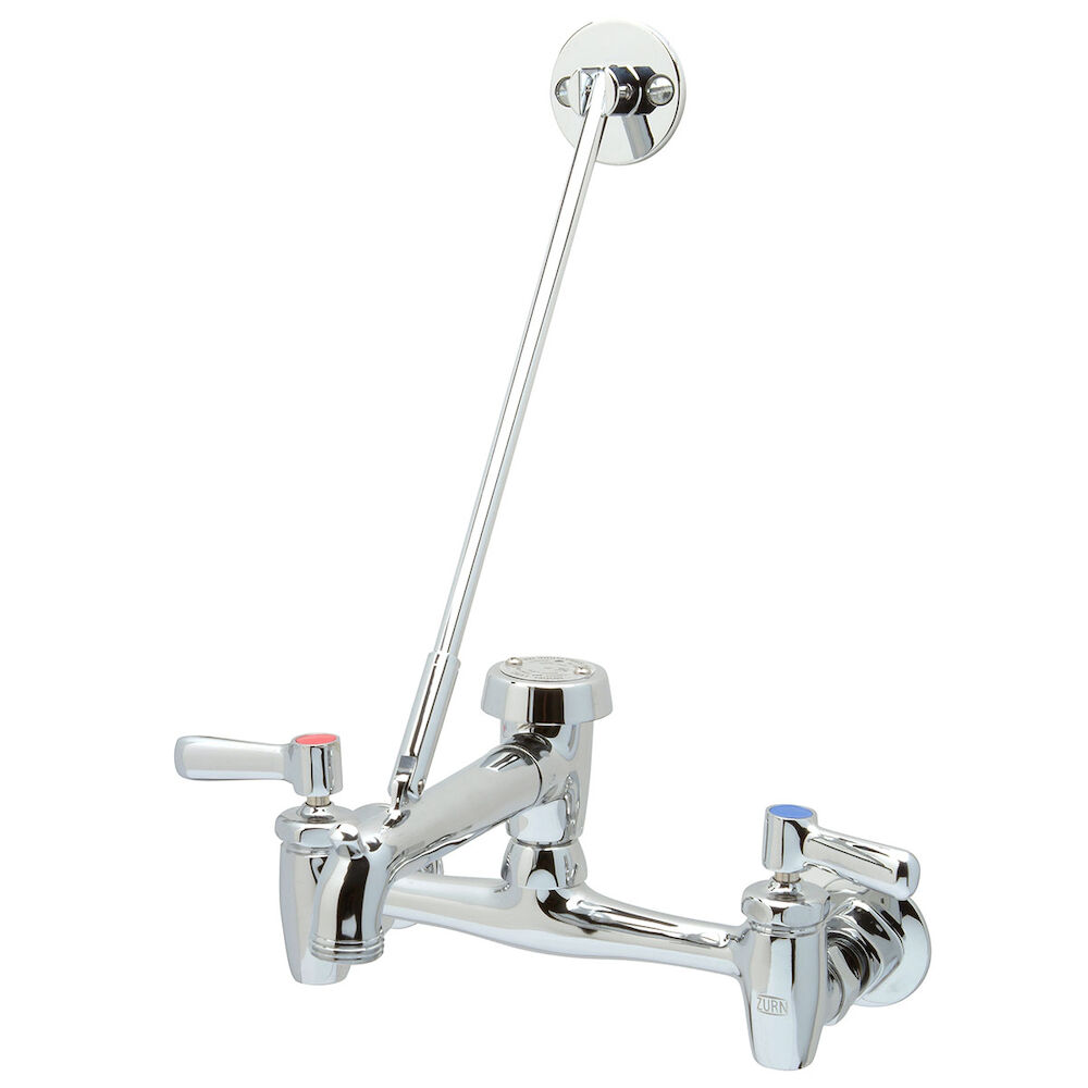 AquaSpec® Z843M1-XL Service Sink Faucet With Spout, Wall Mount, 2 Handles, 8" Center, Polished Chrome