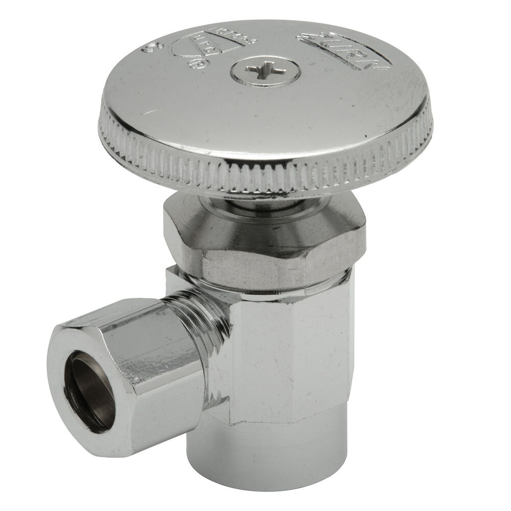 Z8806-XL-PC Standard Angle Control Stop, 1/2x3/8" Nominal, CxOD Compression, Polished Chrome