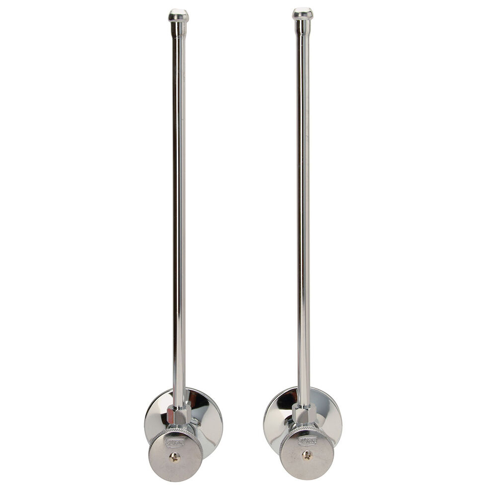 Z8804-XL-LR-PC Standard Angle Control Stop With Flexible Lavatory Supply, Solid Brass Body, Polished Chrome