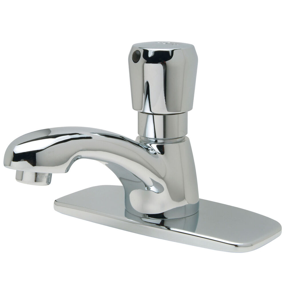 AquaSpec® Z86100-XL Single Basin Metering Faucet, 1 gpm, 1-3/8" H Spout, 1 Handle, Polished Chrome, Commercial