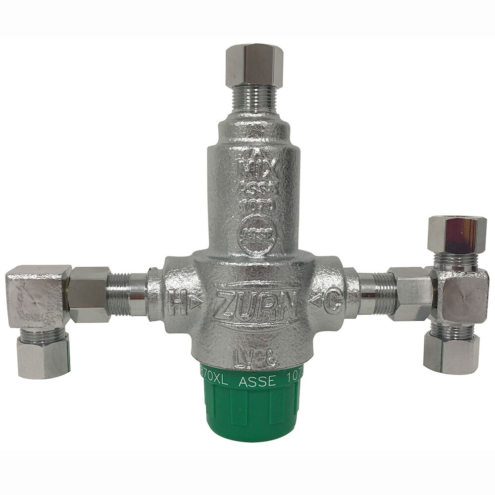 38-ZW3870XLT-4P Thermostatic Mixing Valve With 4-Port, 3/8 in, Cast Bronze Body