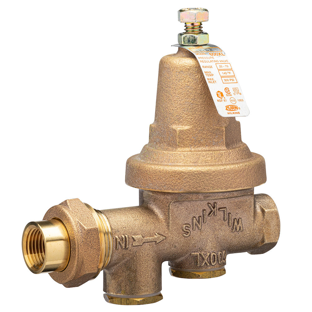 1-600XL Pressure Reducing Valve With Integral Bypass Check Valve and Strainer, Cast Bronze Body