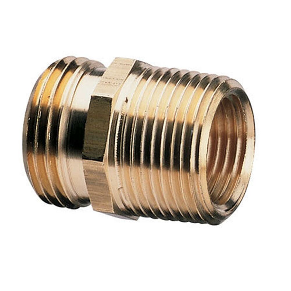 855724-1001 3/4MHx1/2FPS or 3/4MHx3/4MPT, Brass, Pipe to Hose Fitting