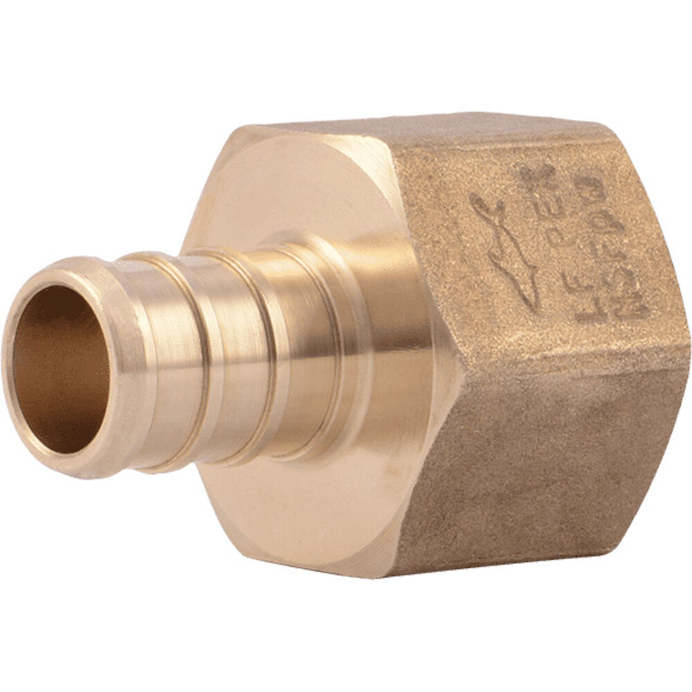 SharkBite® UC072LF 1/2" F1807 Crimp PEX x FPNT LF Brass Crimp Female Connector, CBFA12