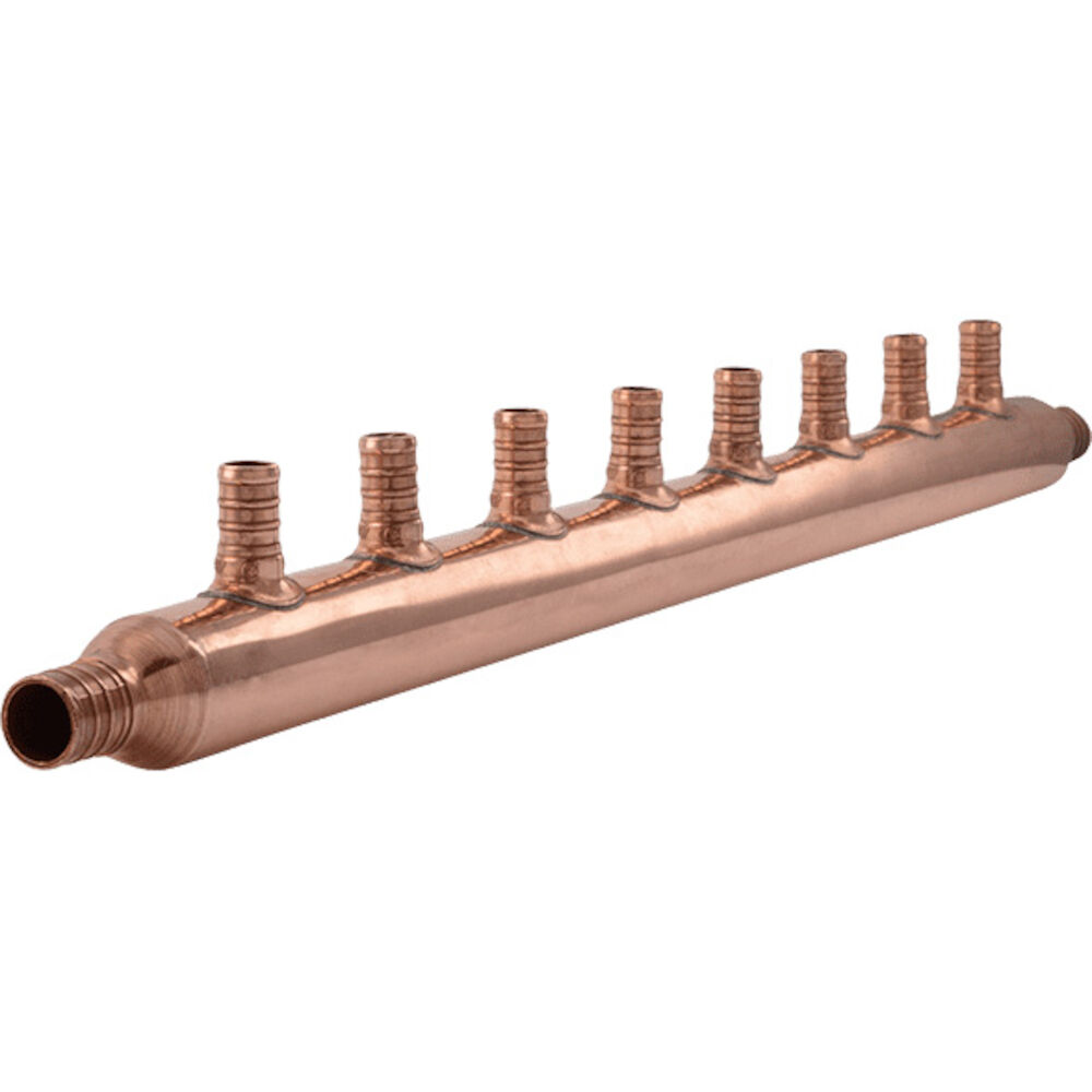 SharkBite® 22790 PEX Multi-Port, Tee, 8 Port, Opened, Copper, 1/2" PEX Outlet, 3/4" PEX Inlet