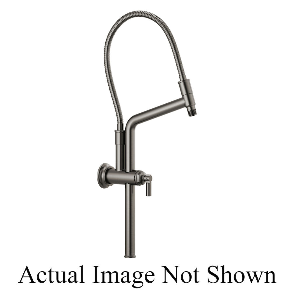 Brizo Essential™ Shower 10 7/16" Classic Slide Bar Shower Arm And Flange, Luxe Steel