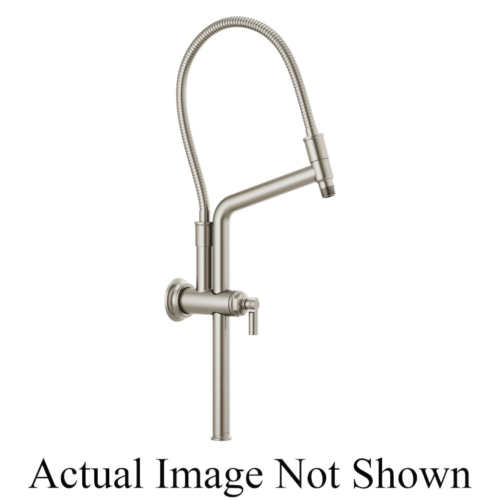 Brizo Essential™ Shower 10 7/16" Classic Slide Bar Shower Arm And Flange, Luxe Nickel