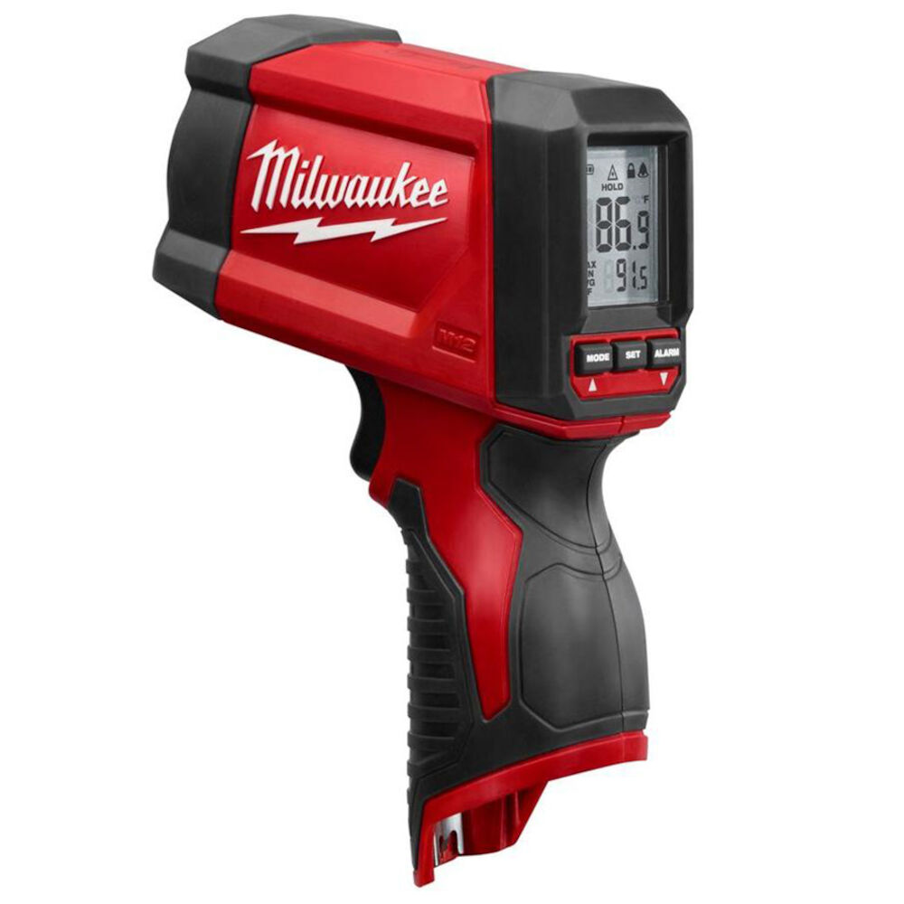 Milwaukee® Tool 2278-20 TEMP-GUN™ Infrared Thermometer, -22 to 1022 deg F, +/-1.8%, 12:1 Focus Spot, 0.95 Fixed, 12 V Lithium-Ion Battery