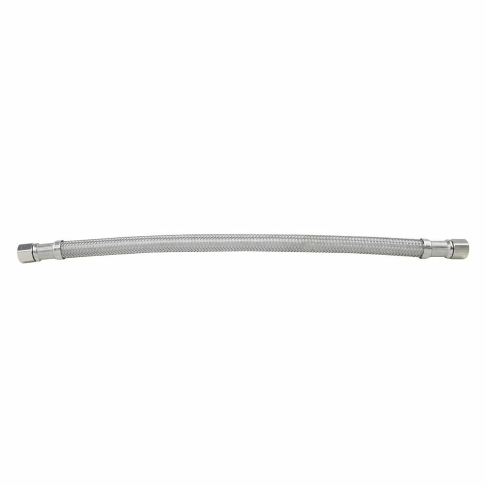 PlumbShop® PLS0-12IM F PLS0-IM Flexible Ice Maker Connector, 1/4" Nominal, Compression End Style, 12" L, 125 psi Working, Reinforced PVC/Braided Stainless Steel