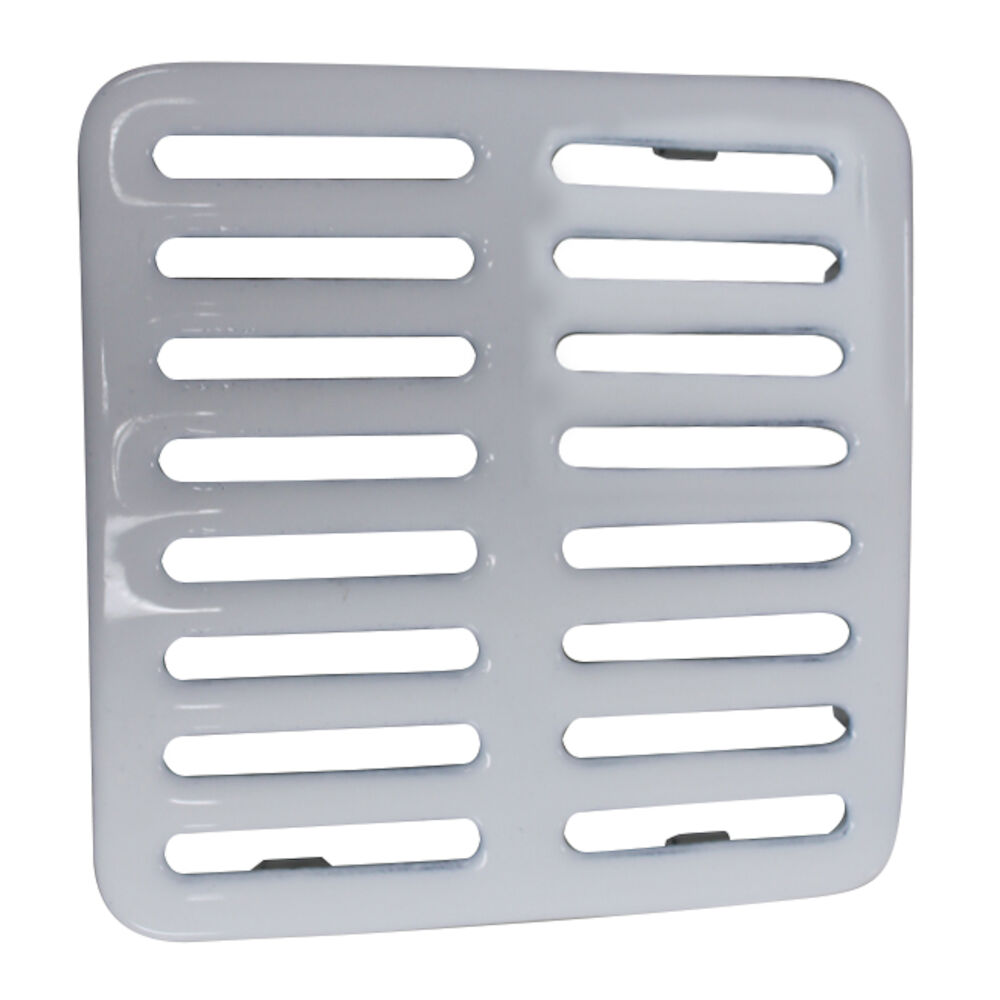 861-58I Square Floor Sink Grate, 8x8 in, Cast Iron, White