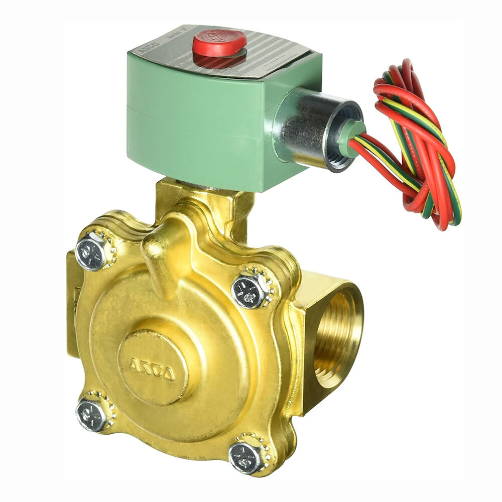 Asco® 8220G409 240/60AC 2-Way Brass 3/4" Solenoid Valve, Normally Closed, Hot Water & Steam