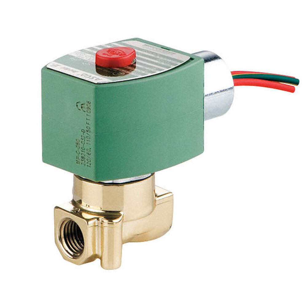 Asco® 8262H002 240/60AC 2-Way Brass 1/8" Solenoid Valve, Normally Closed, General Service