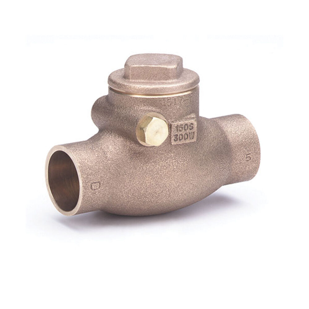 Milwaukee Valve 1509-100 Horizontal Swing Check Valve, 1 in, Solder, 200 lb WOG, Bronze Body