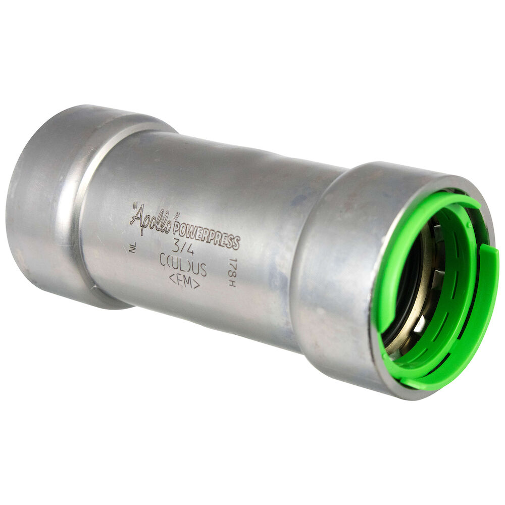 Apollo® PowerPress PWR7480066 401 1/2" Coupling w/o Stop, Carbon Steel, EPDM (Non-Gas), PxP