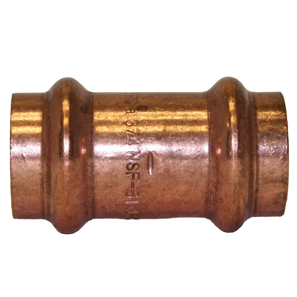Apollopress® 10077692 800 1/2" Small Diameter Press End Copper Coupling with Stop, PxP