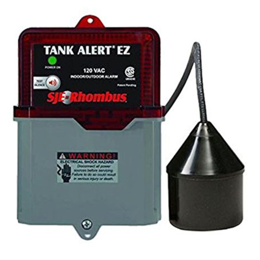 SJE-Rhombus 1036592 TAEZ-01HTB - Tank Alert® EZ Indoor/Outdoor High Level Water Alarm, 120V
