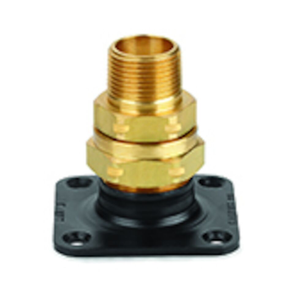 Gastite® FlashShield® XR3TRM-11-12 XR3™ Termination Fitting, Square Flange, 3/4", NPT, Brass