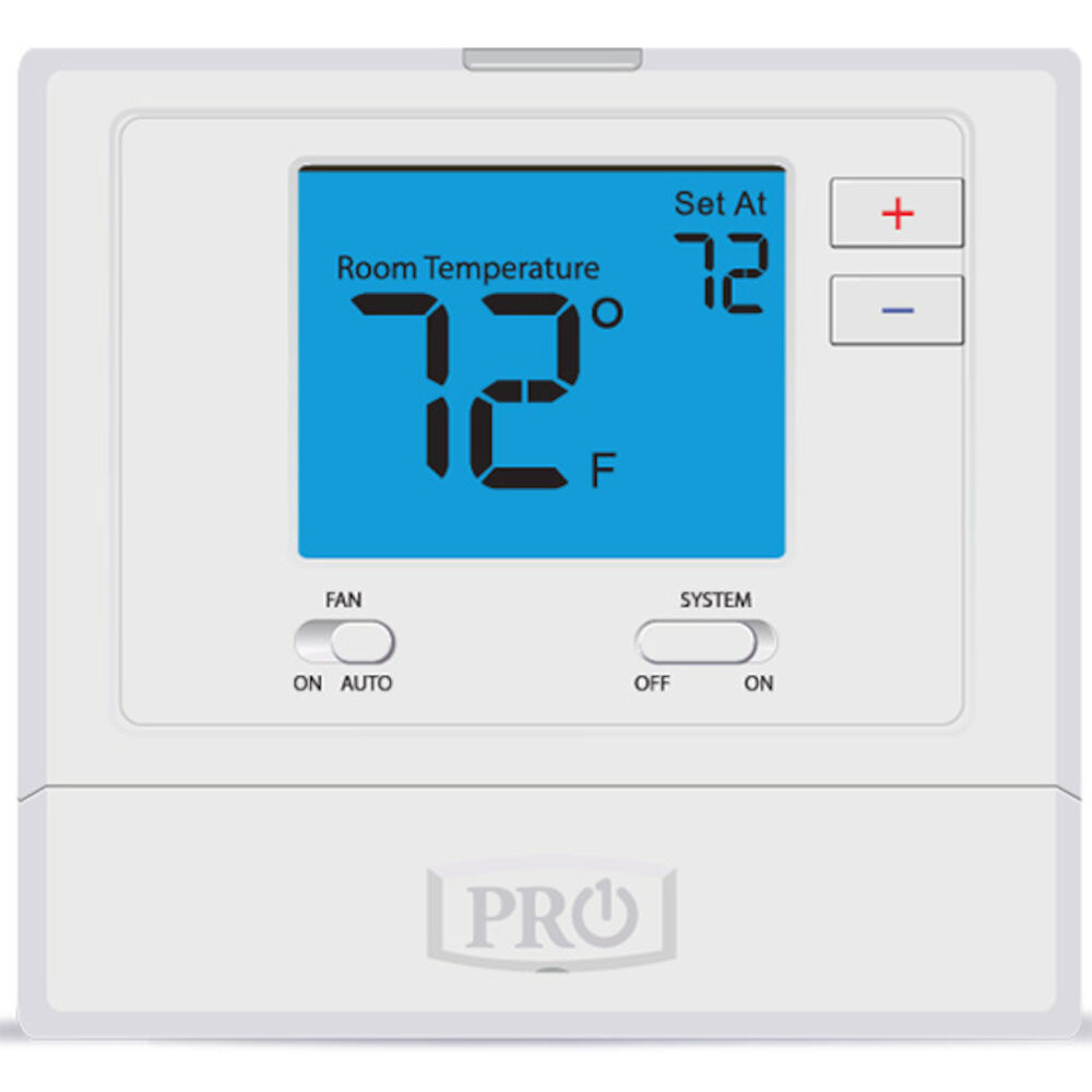 Pro1® T771 Thermostat, Non-Programmable Thermostat, 25 to 90 deg F Control, R, C, W/Y, G Terminal, Import