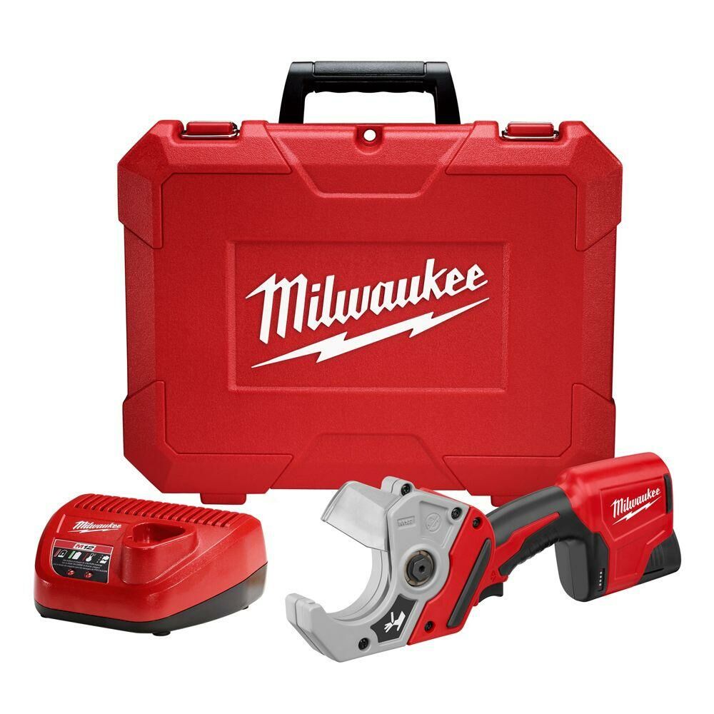 Milwaukee® Tool 2470-21 M12™ Cordless PVC Shear Kit, 2" Cutting, 14-3/8" OAL, Lithium-Ion Battery