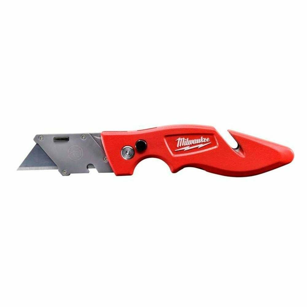 Milwaukee® Tool 48-22-1901 Fastback™ Flip Utility Knife, Double Edge Retractable Blade, Metal Blade, 5 Blades Included, 7-1/4" OAL