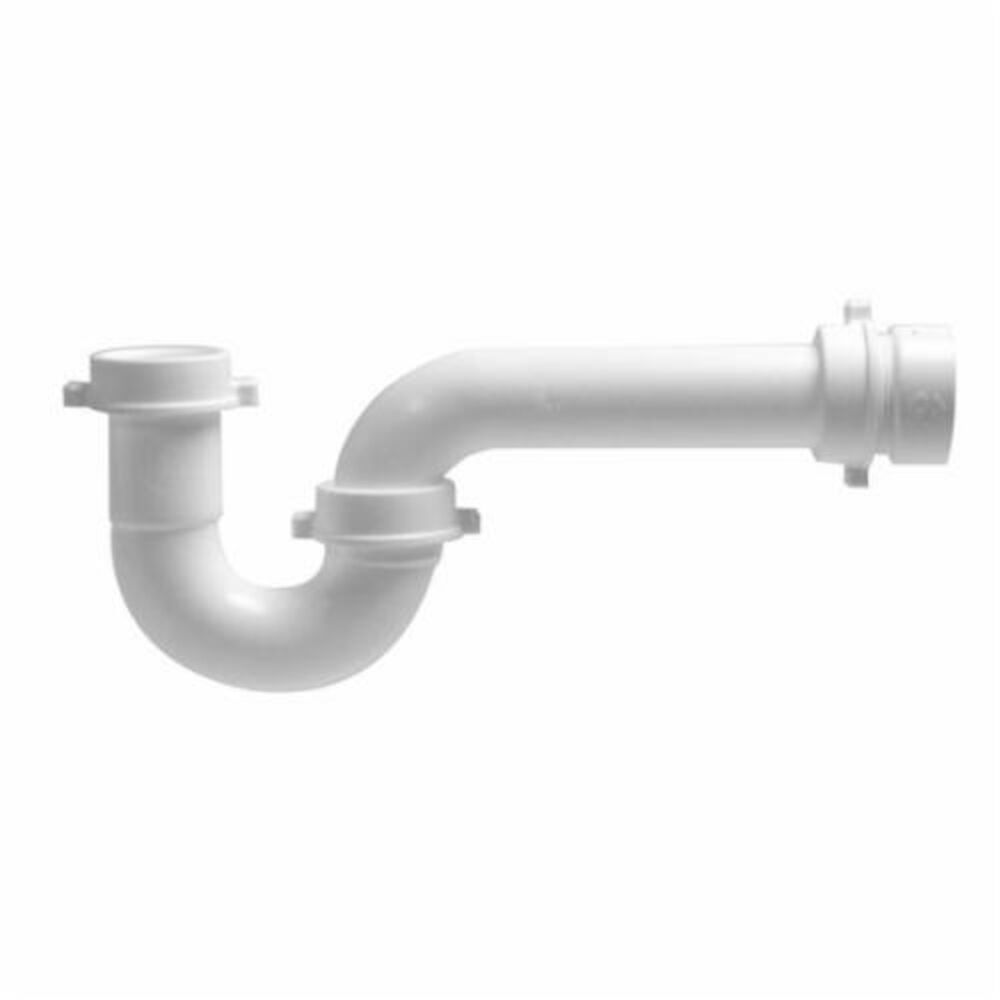 JB Products™ 802PVCBG Tubular P-Trap With Marvel Adapter, 1-1/2 in, White, PVC, Domestic