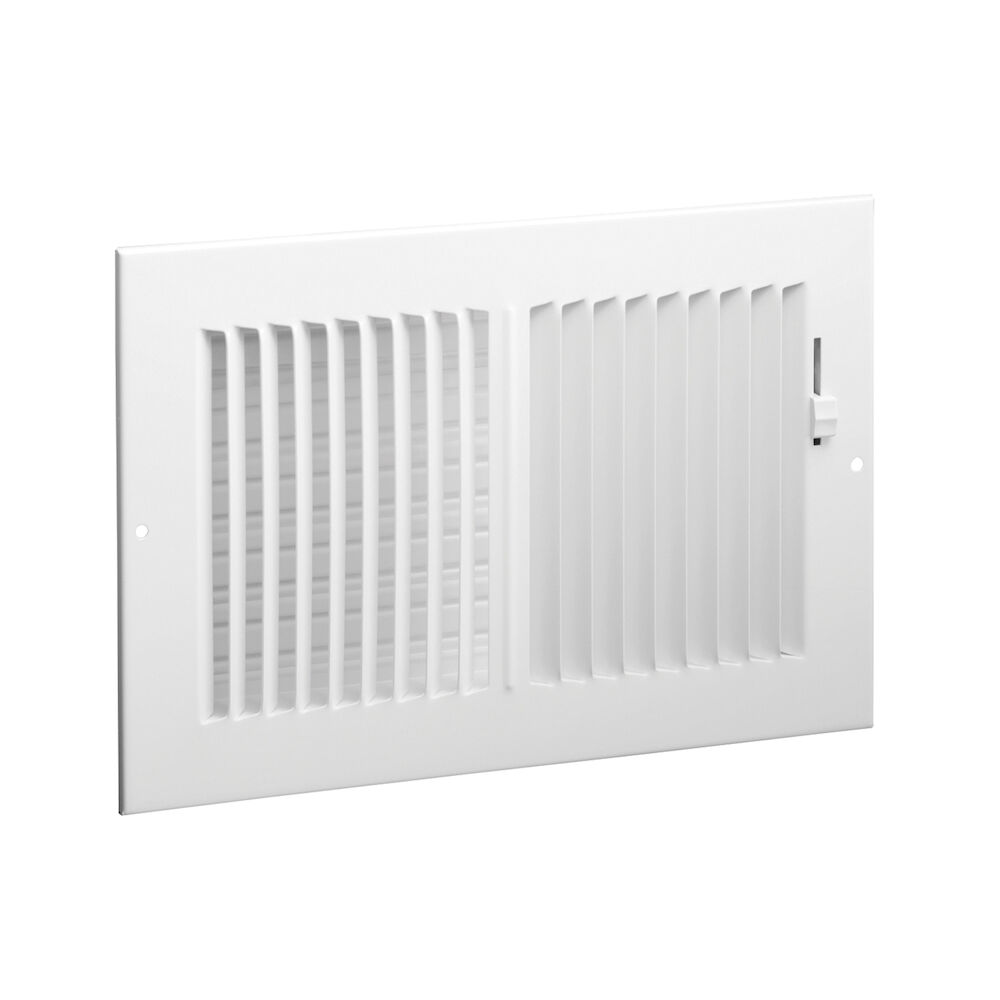 Hart & Cooley® 682 12x4 W 2-Way Sidewall/Ceiling Register, 12x4 in, Steel, Bright White Enamel, Domestic