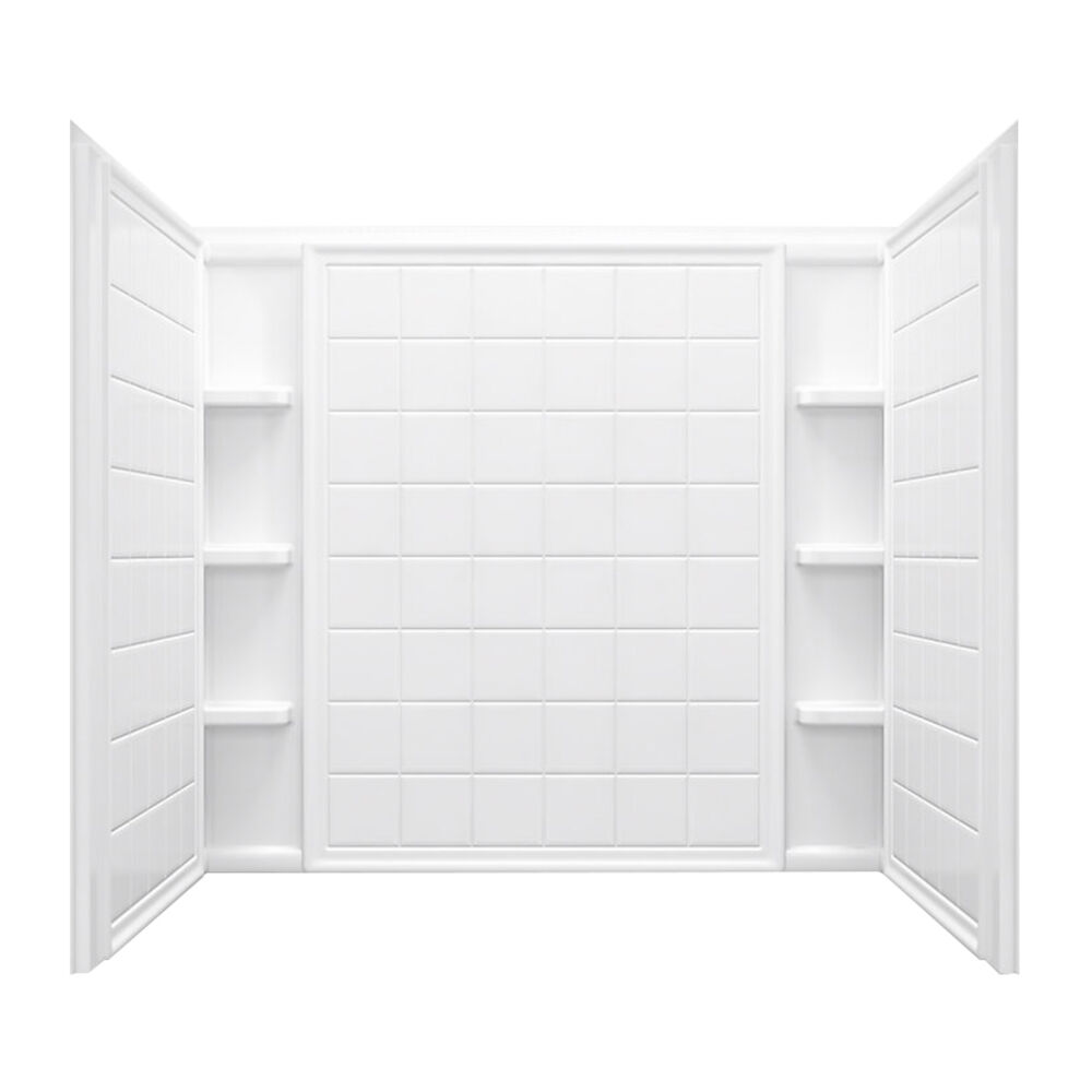 Sterling® 71114100-0 Ensemble™ Bath/Shower Wall Set, 60" Lx43-1/2" Wx54-1/4" H, Solid Vikrell®