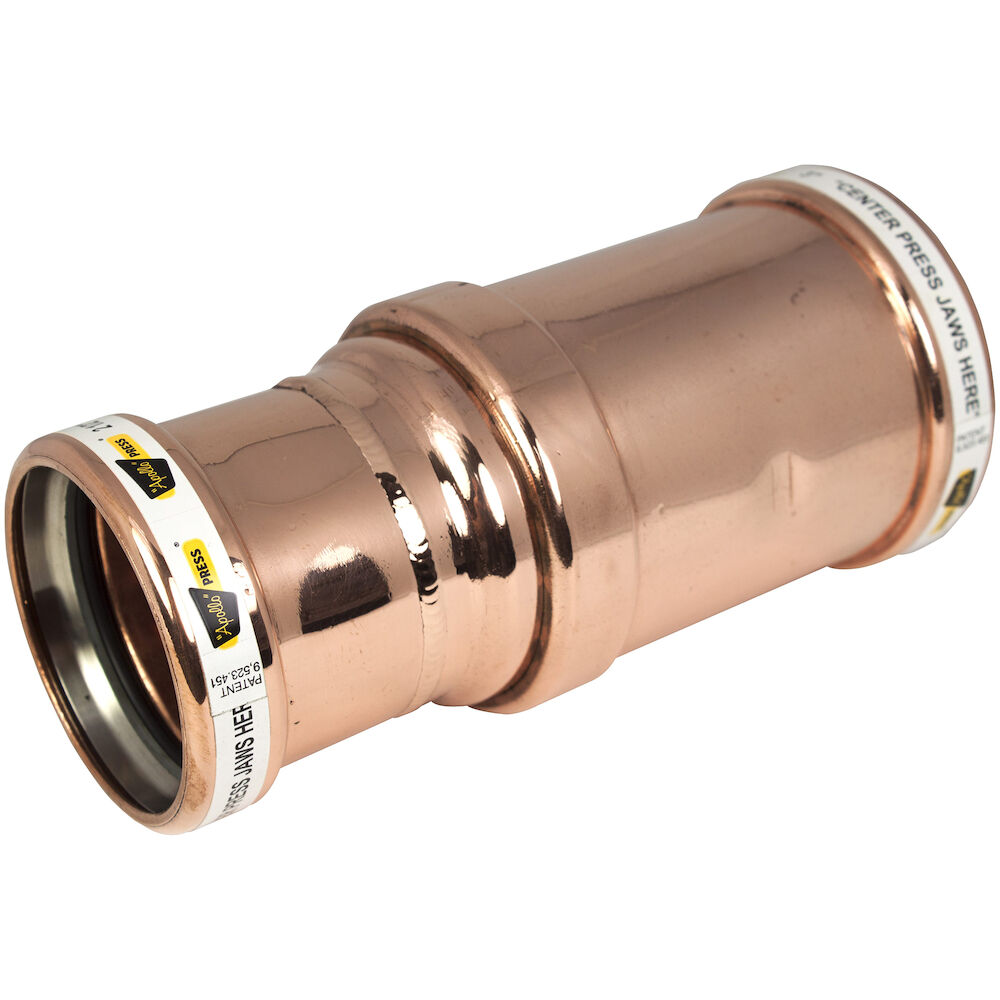 ApolloPress® 10066074 801R 2-1/2x2" Press Reducer Coupling, Wrot Copper, Large Diameter, PxP