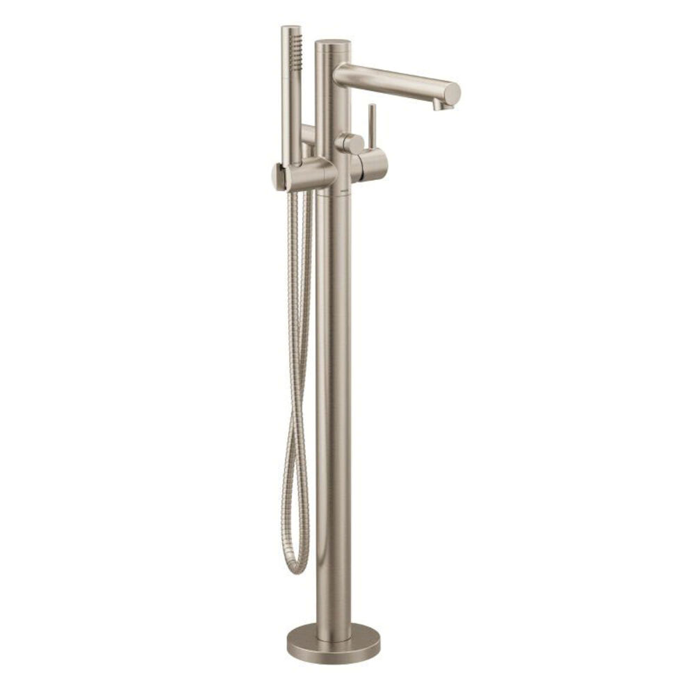 Moen® 395BN Align™ Floor Mount Tub Filler Faucet, Brushed Nickel, 1 Handle, Domestic, Commercial