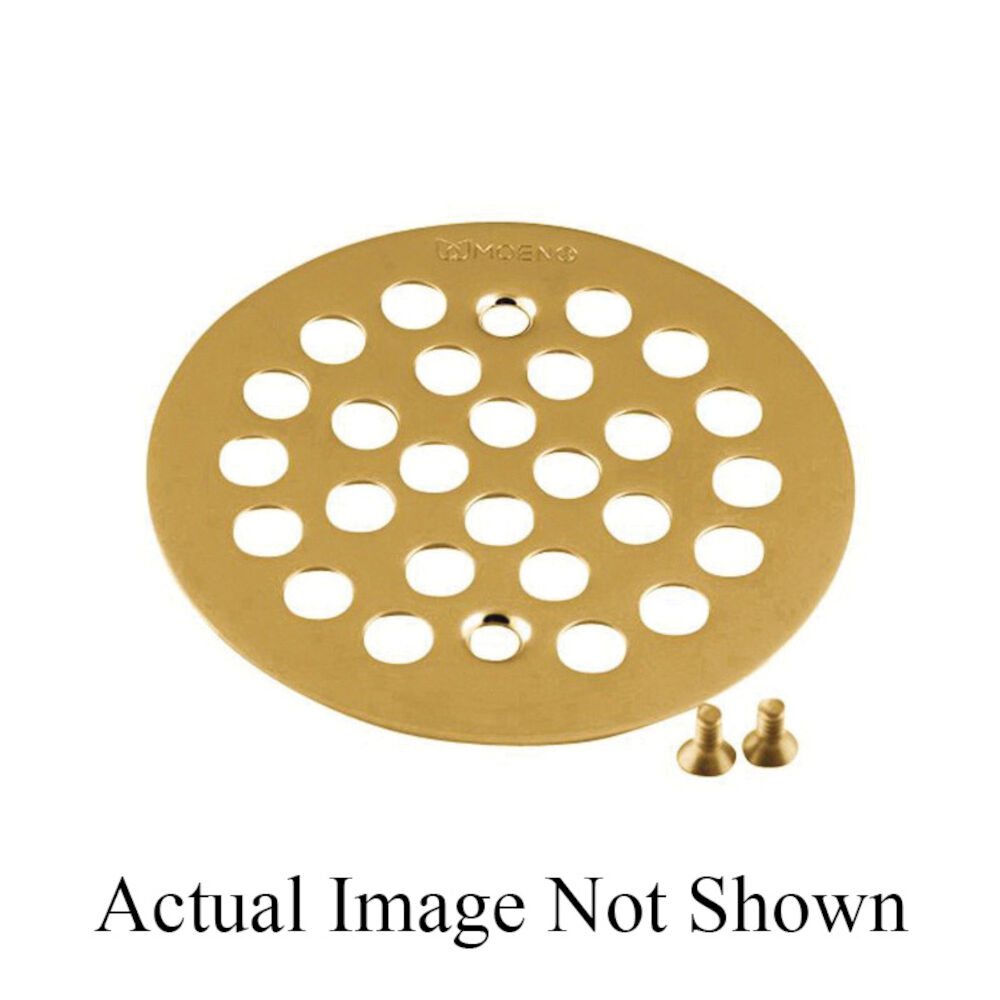 Moen® 101664BG Tub/Shower Drain Cover, Kingsley®, 8-3/4" L x 4-1/4" W, 4-1/4" Dia, Brass, Brushed Gold, Domestic