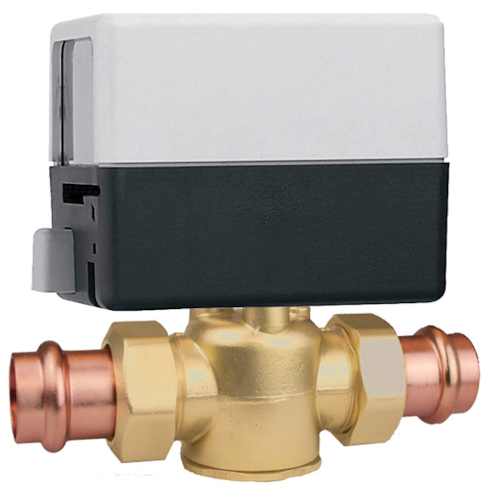 Caleffi Z-one™ Z46P 2-Way Motorized Zone Valve, 1" Press Connections, 20 psi Close-Off, 7.5 Cv, 24 V, End Switch, 18" Leads