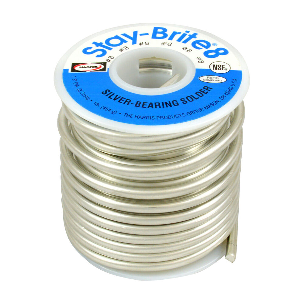 Harris® Stay Brite® SB861 Solder Wire, 1/8 in, 430 to 535 degF Melting, 1 lb Spool