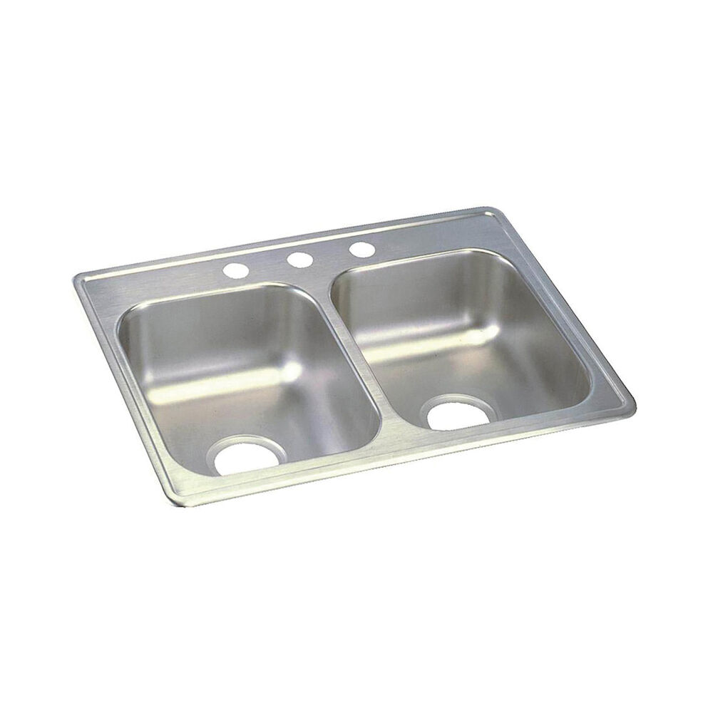 D225190 25" Kitchen Sink, Dayton®, Rectangular, 0 Faucet Holes, Top Mount, Stainless Steel, Satin