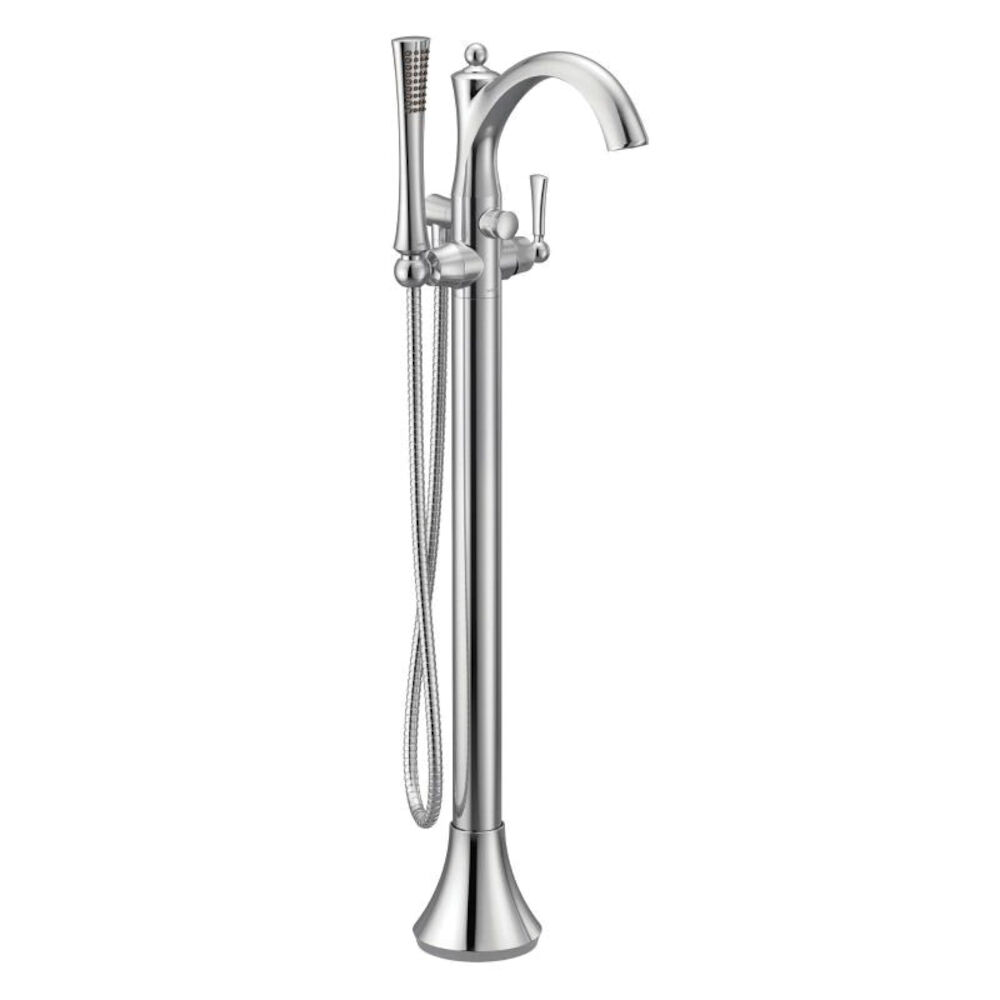Moen® 655 Wynford™ Floor Mount Tub Filler Faucet, Polished Chrome, 1 Handle, Domestic, Commercial