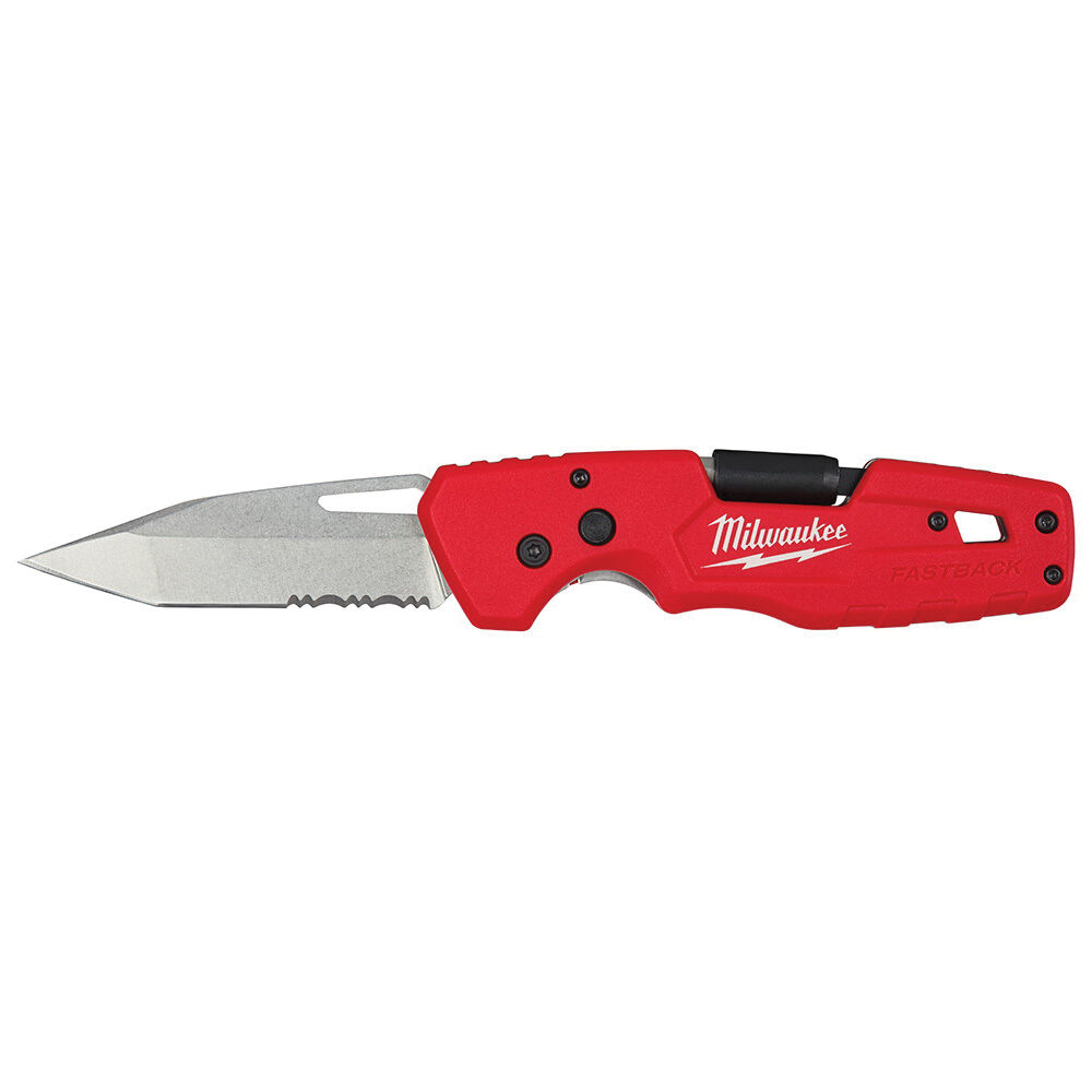 Milwaukee® Tool 48-22-1540 FASTBACK™ 5-in-1 Lockable Folding Knife, Stainless Steel Tanto Blade, 3" L Blade