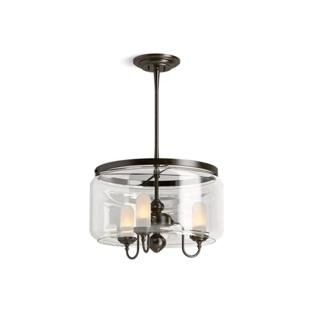 Kohler® 22656-CH03-BZL Artifacts® Chandelier, (3) Type B/Edison Lamp, 120 V, Oil Rubbed Bronze Housing