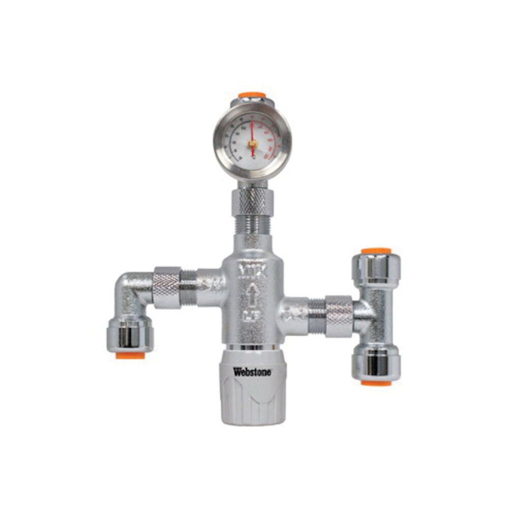 H-77401W 7740W Heavy Duty Thermostatic Mixing Valve, Brass Body