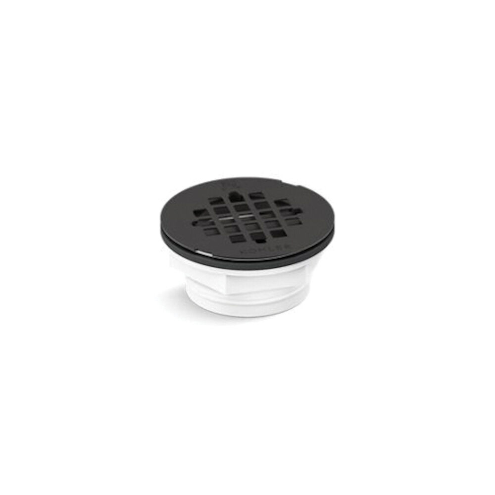 Kohler® 22676-BL Round Shower Receptor Drain, 3-3/16" Dia Nominal, Stainless Steel Grid, PVC Drain