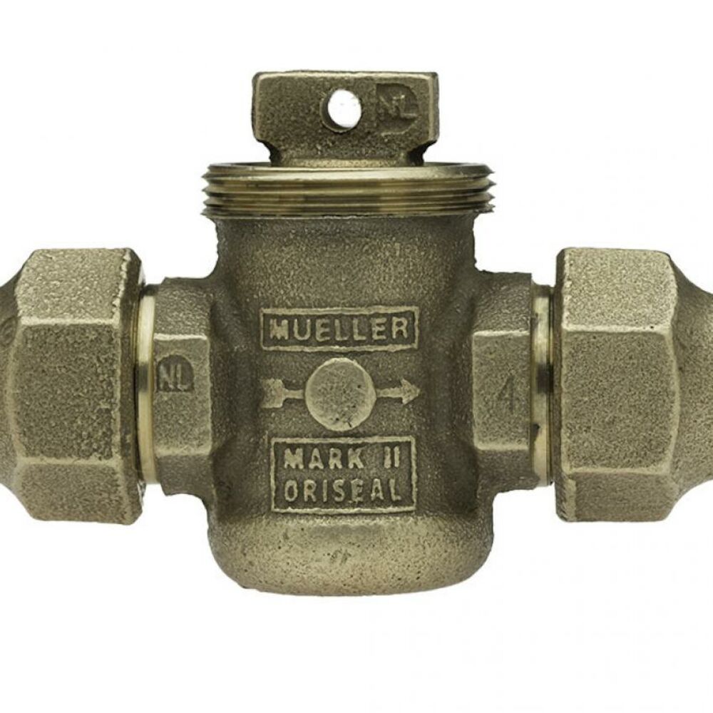 Mueller Co 300™ B-25155N 1 Ball Curb Valve, 1 in, 110 CTS, Cast Brass Alloy Body, Ethylene Propylene/Nitrile Softgoods