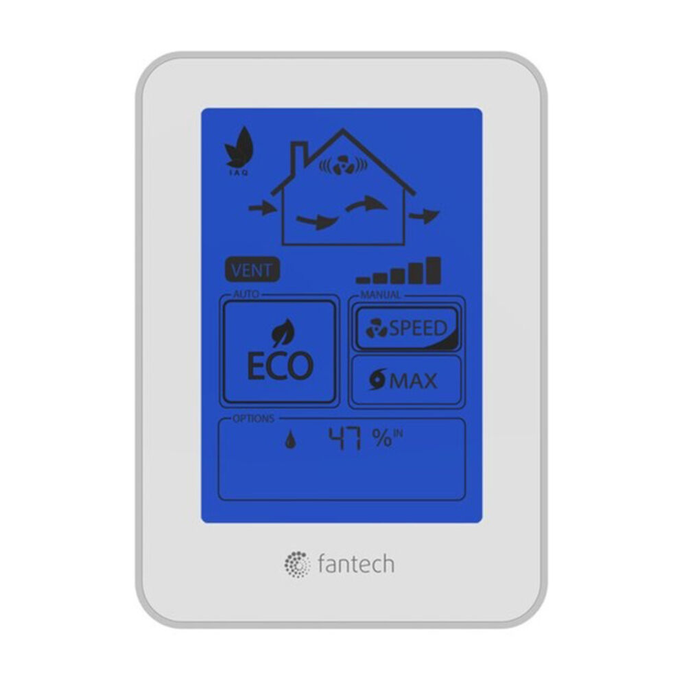 Fantech® 414727 ECO-Touch® Auto IAQ Touchscreen multi-function dehumidistat, 4 wires