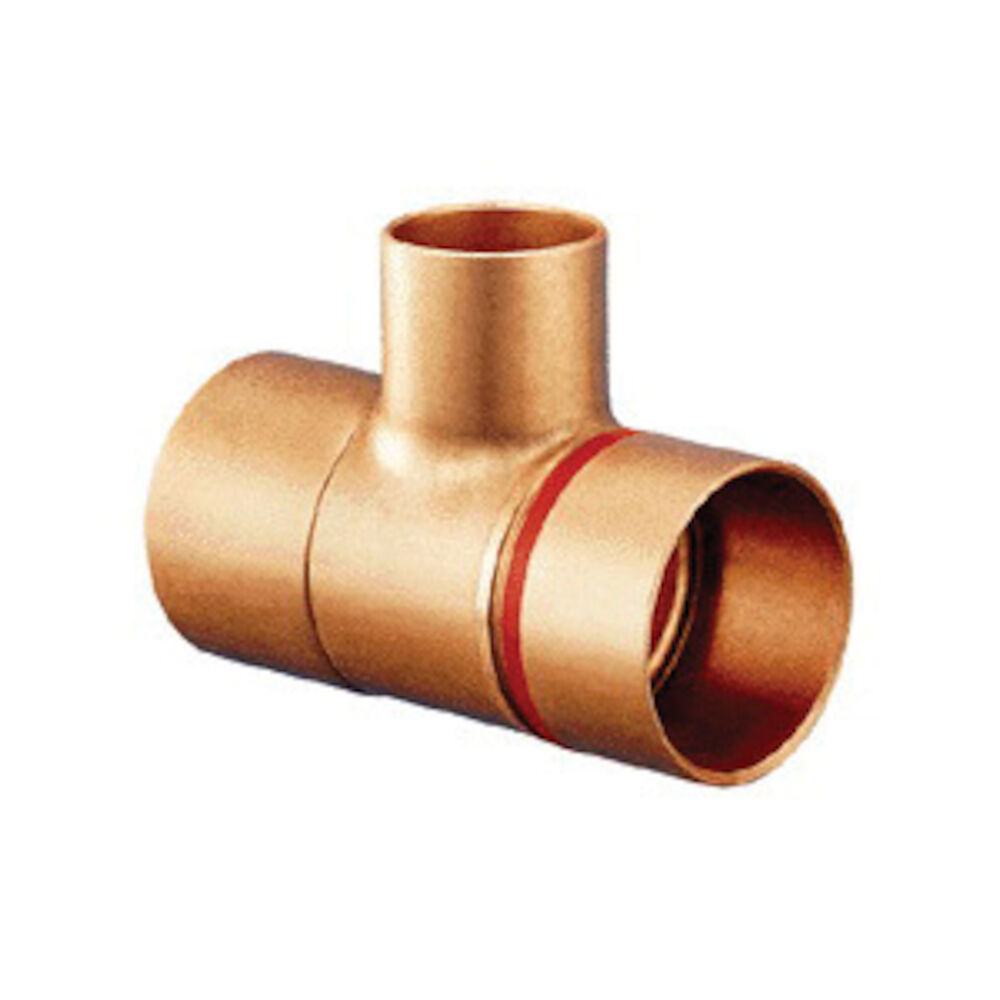 Bell & Gossett Red Ring® Monoflo® 108120 Tee Fitting, 1 x 1/2" Nominal, Solder End Style, 150 psig Pressure, Copper