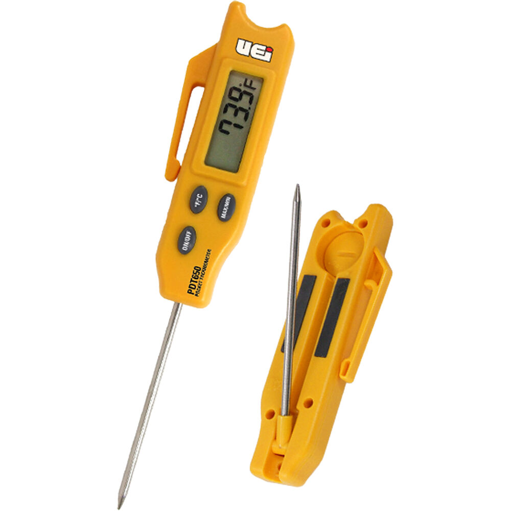 Universal Enterprises PDT650 Digital Pocket Folding Thermometer, -58 to 572 deg F, +/-1.8 deg F, AB13 Battery