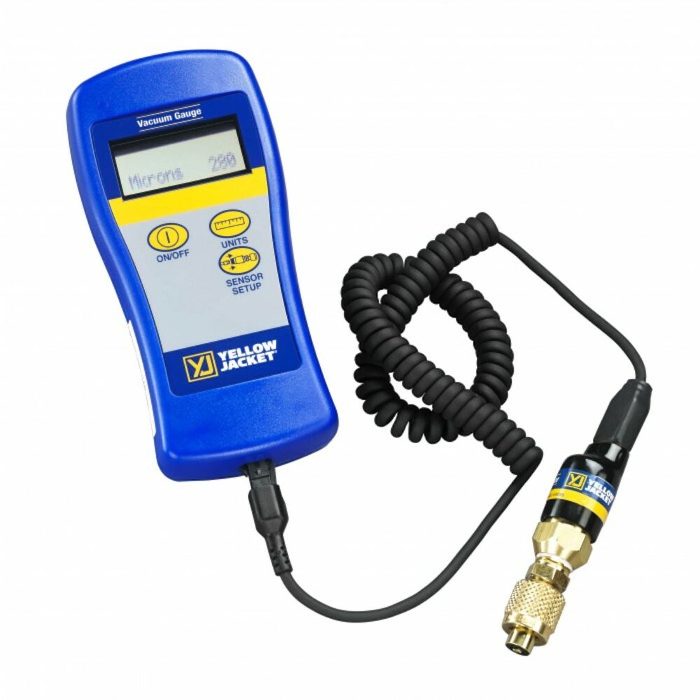 Yellow Jacket® 69086 Deluxe Hand-Held Vacuum Gauge, 32 to 122 deg F, 1/4" Male Flare Connection, LED Display, Battery